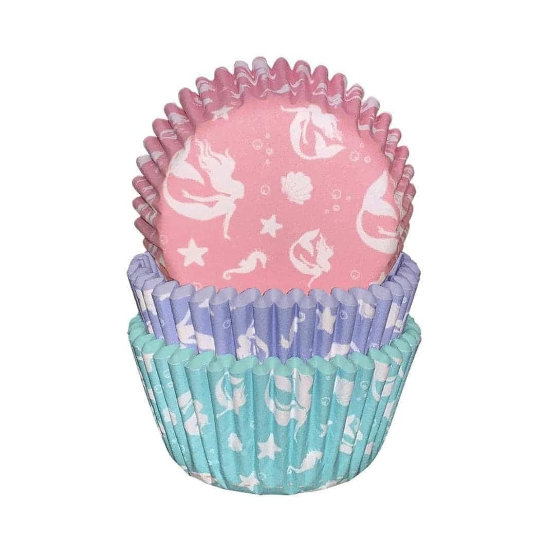 75 pirottini per cupcake a forma di sirena