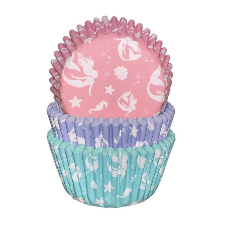75 pirottini per cupcake a forma di sirena