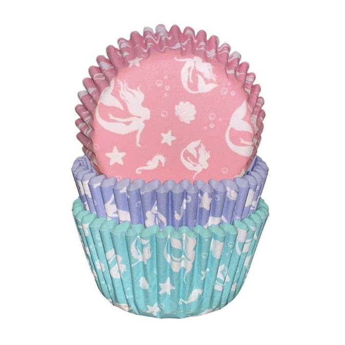 75 pirottini per cupcake a forma di sirena