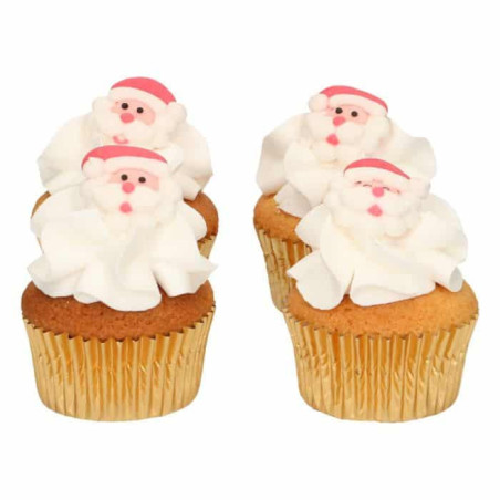 Cupcake natalizi decorati con Babbo Natale di zucchero