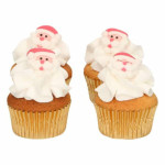 Cupcake natalizi decorati con Babbo Natale di zucchero