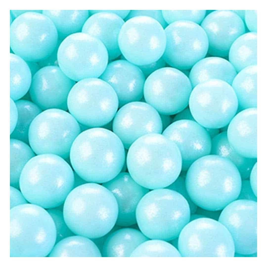 Decorazione per torta con perle di zucchero blu
