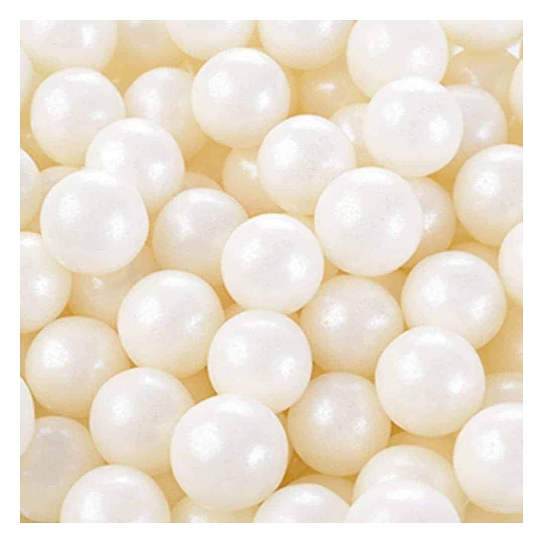 Decorazione per torta con perle di zucchero bianco