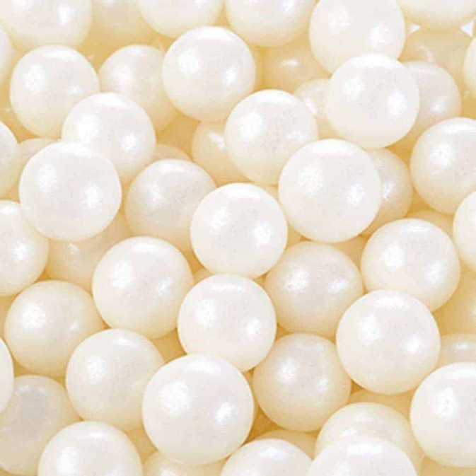 Decorazione per torta con perle di zucchero bianco