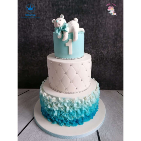 torta a strati con orsetto-orso-blu