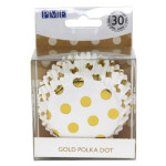 30 pirottini bianchi con pois dorati