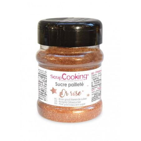 Barattolo di zucchero glitterato dorato 160 g