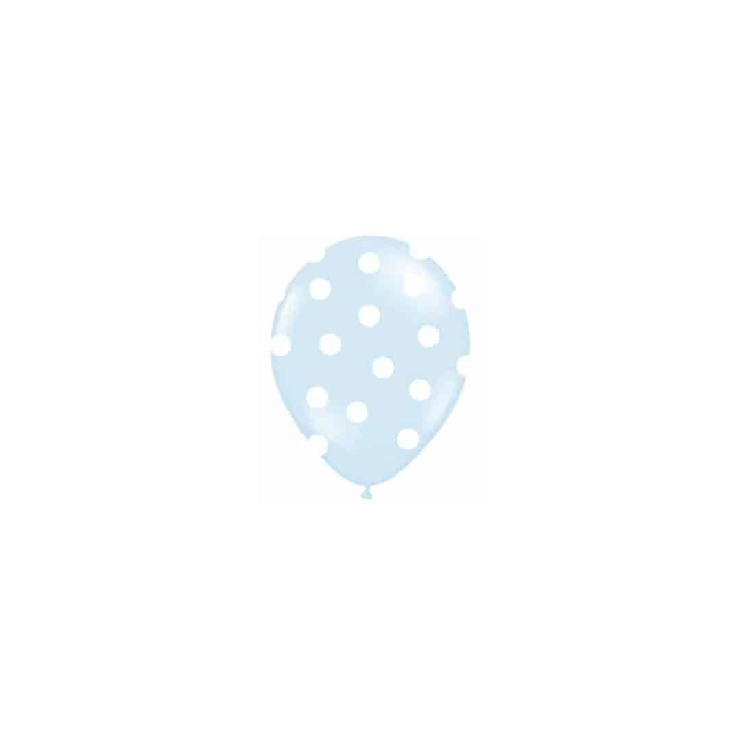 6 palloncini blu a pois
