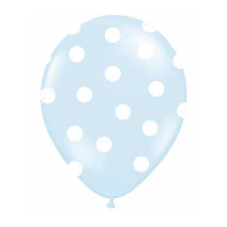 6 palloncini blu a pois