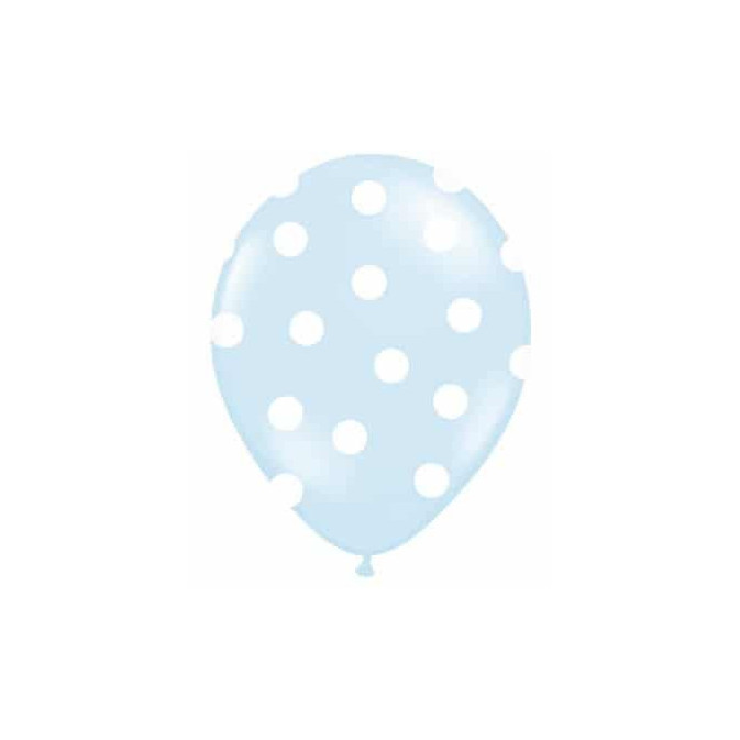 6 palloncini blu a pois