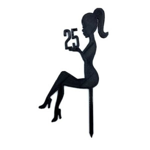Cake Topper Silhouette di donna seduta da personalizzare
