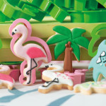 2 formine per biscotti con fenicotteri e palme
