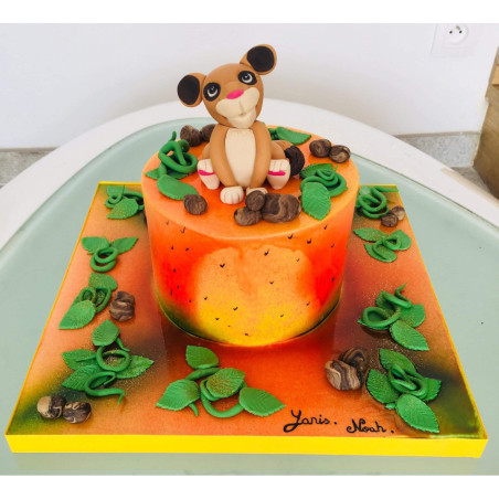 cake design con stampino per biscotti e fogli di pasta di zucchero