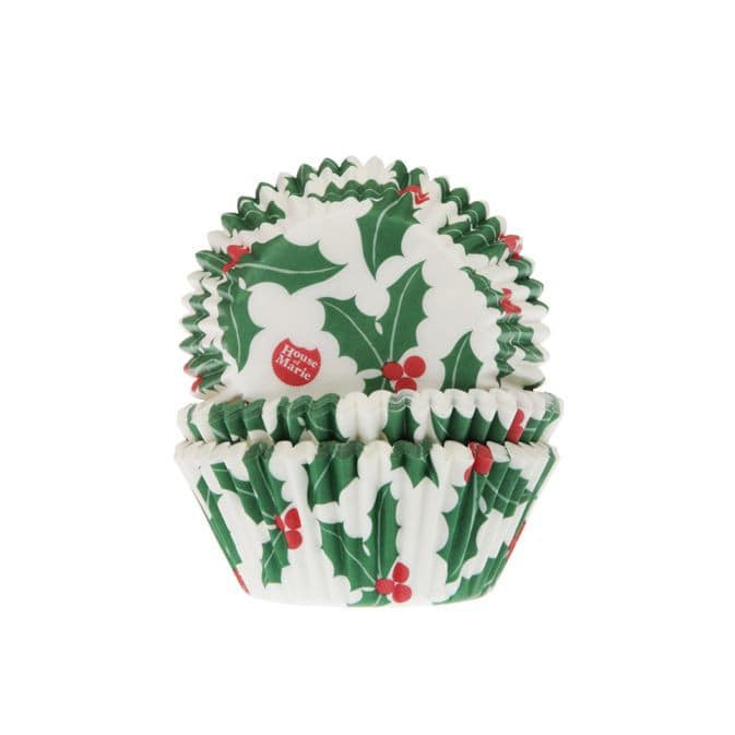 50 pirottini-per-cupcake-natalizi-con-decorazioni-agrifoglio