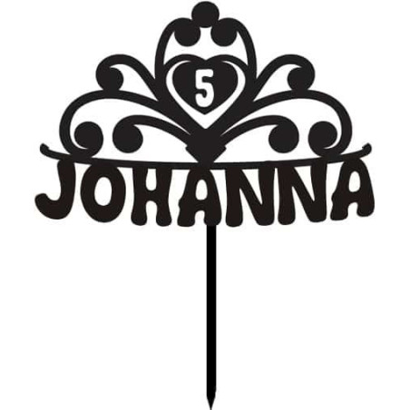 cake topper-principessa-da-personalizzare-nero-paillettes