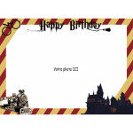 foto commestibile a tema scuola di magia per torta rettangolare da personalizzare