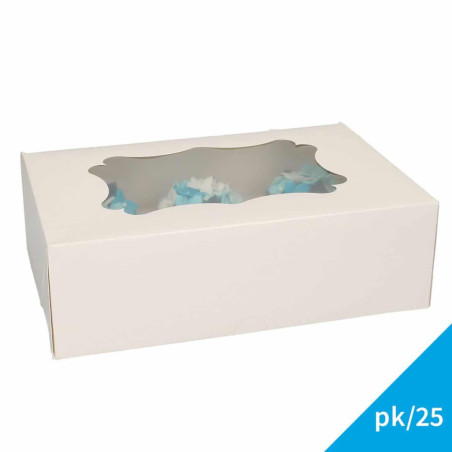 confezione da 25 scatole per cupcake a 6 cavità