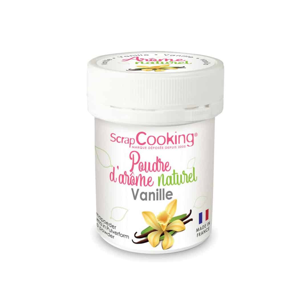 polvere aromatizzata alla vaniglia naturale e biologica