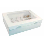 Scatola per 24 mini cupcakes bianchi con inserto