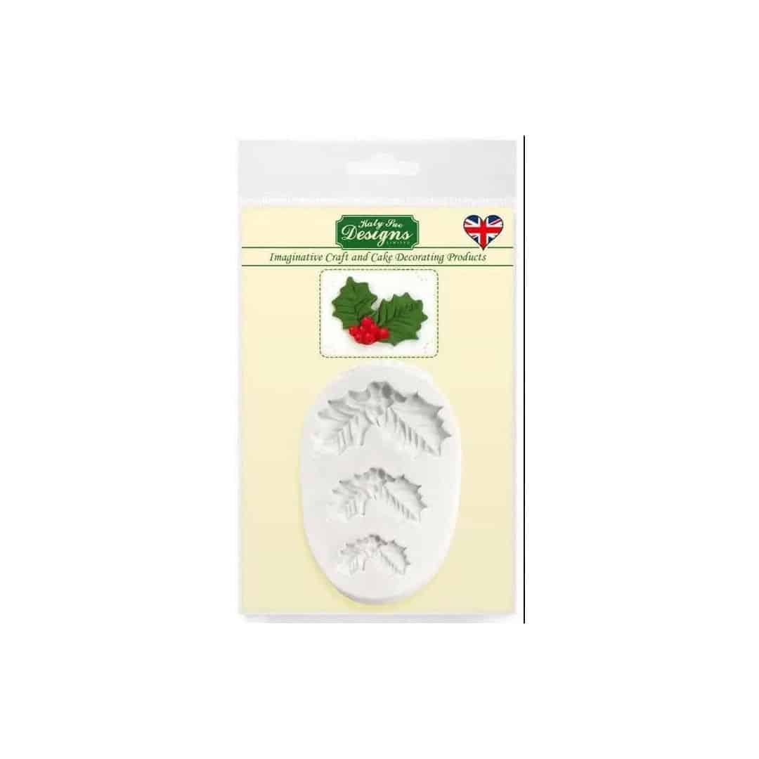 Stampo per pasta di zucchero con foglie di agrifoglio