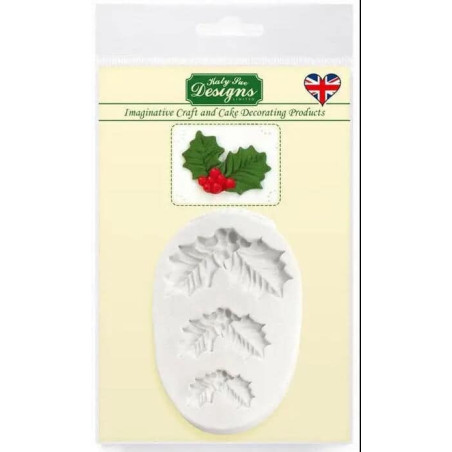 Stampo per pasta di zucchero con foglie di agrifoglio