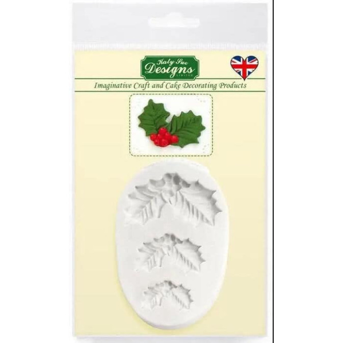 Stampo per pasta di zucchero con foglie di agrifoglio