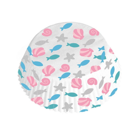 48 pirottini per cupcake con decorazioni marine