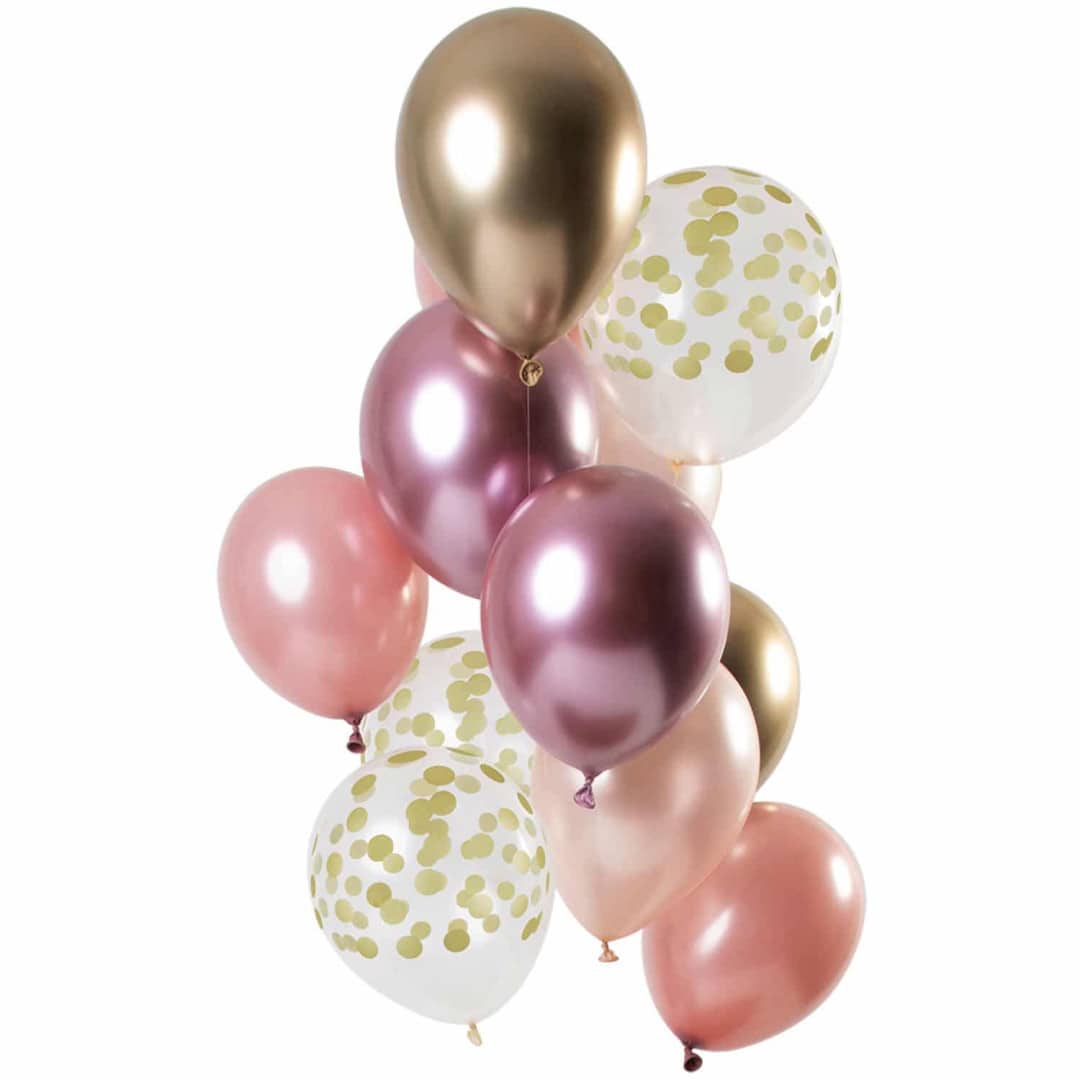 bouquet di 12 palloncini color oro