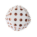 30 pirottini bianchi con pois oro rosa