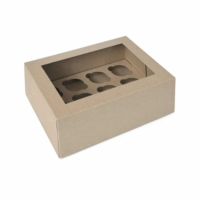 2 scatole kraft da 12 mini cupcake
