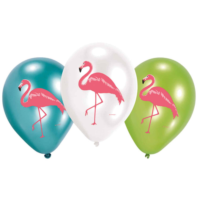 6 palloncini con fenicotteri