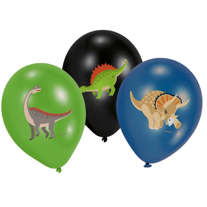6 palloncini dinosauri 27,5 cm