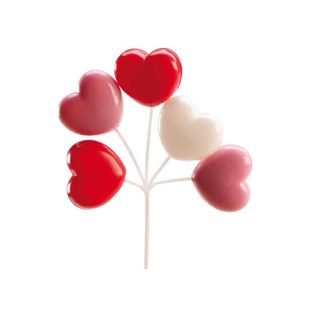 bouquet di palloncini-cuore-di-plastica