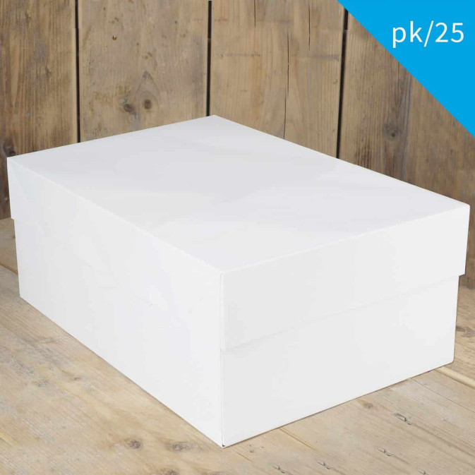 Confezione da 25 scatole per torte bianche 40x30x15 cm