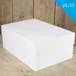 Confezione da 25 scatole per torte bianche 40x30x15 cm