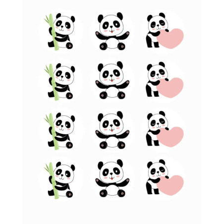 12 mini-dischi-panda-di-zucchero