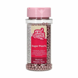 Perle di zucchero rosa metallizzate