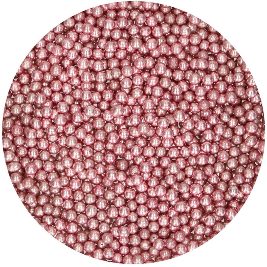 perle di zucchero rosa metallizzate - funcakes