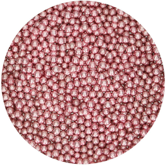 perle di zucchero rosa metallizzate - funcakes