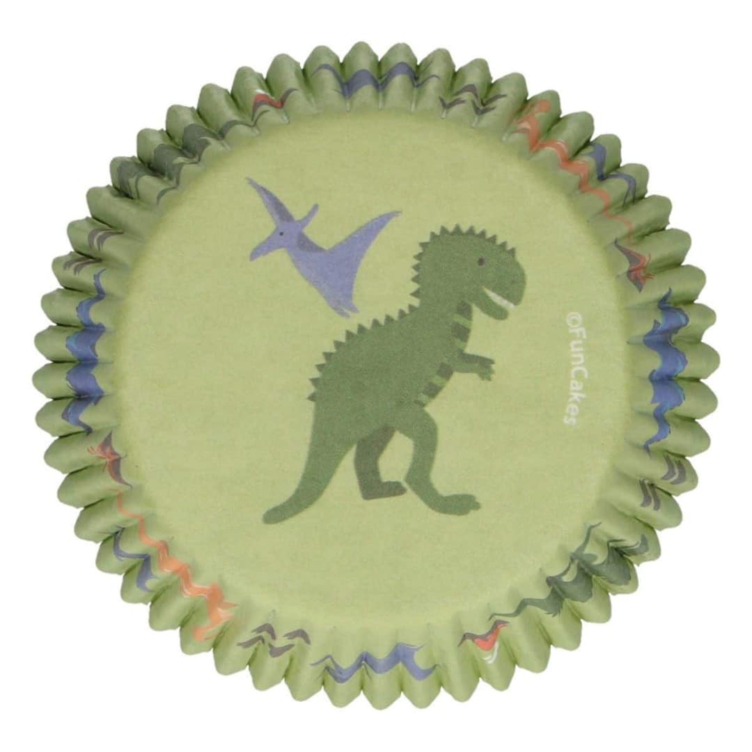 48 pirottini per cupcake con dinosauri
