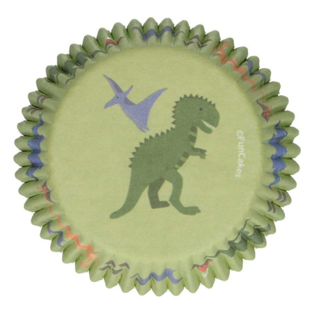 48 pirottini per cupcake con dinosauri