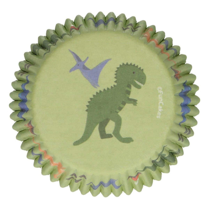 48 pirottini per cupcake con dinosauri