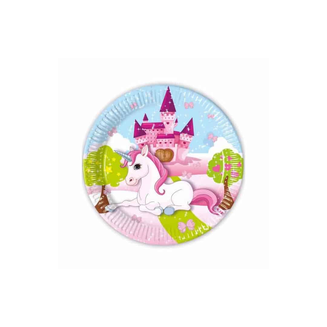 8 piatti di carta unicorno