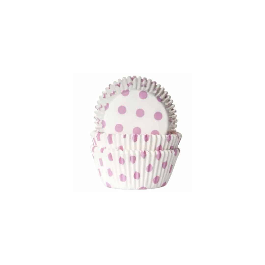 50 pirottini per cupcake rosa a pois