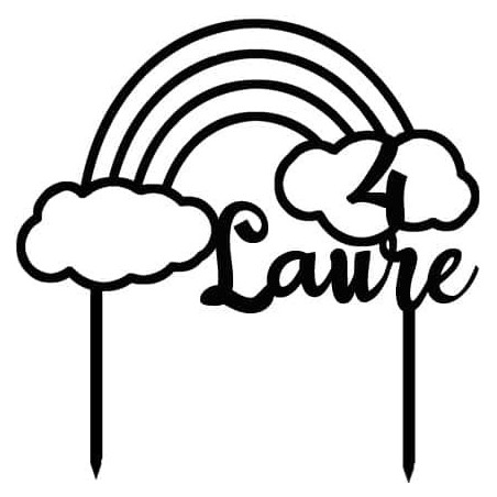 cake topper arcobaleno da personalizzare