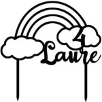 cake topper arcobaleno da personalizzare