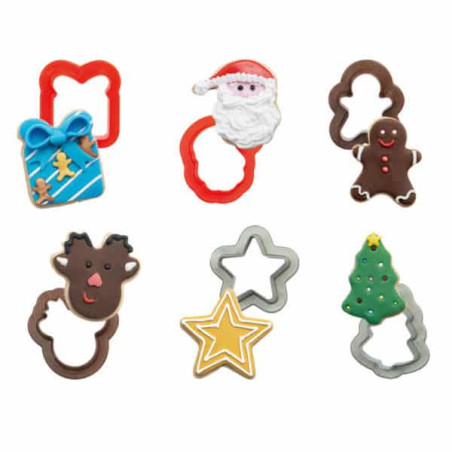 6 mini tagliabiscotti natalizi Decora