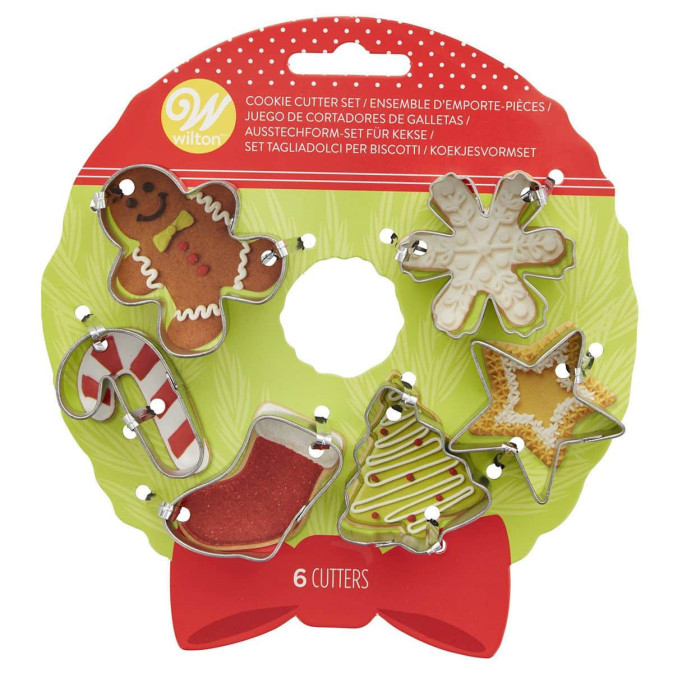 set di 6 mini stampini per biscotti di Natale