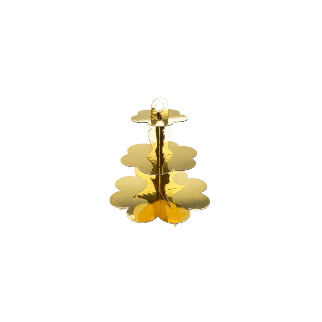 espositore per cupcake dorati