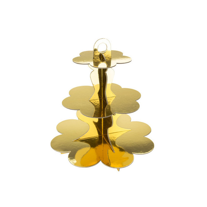 espositore per cupcake dorati
